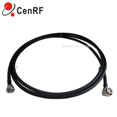 RF Low PIM Jumper 1/2'' Super Flexible Coaxial Cable with DIN-Male Right Angle to DIN-Female connector